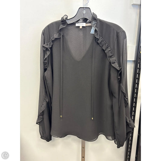 Top Long Sleeve By Calvin Klein In Black, Size: L
