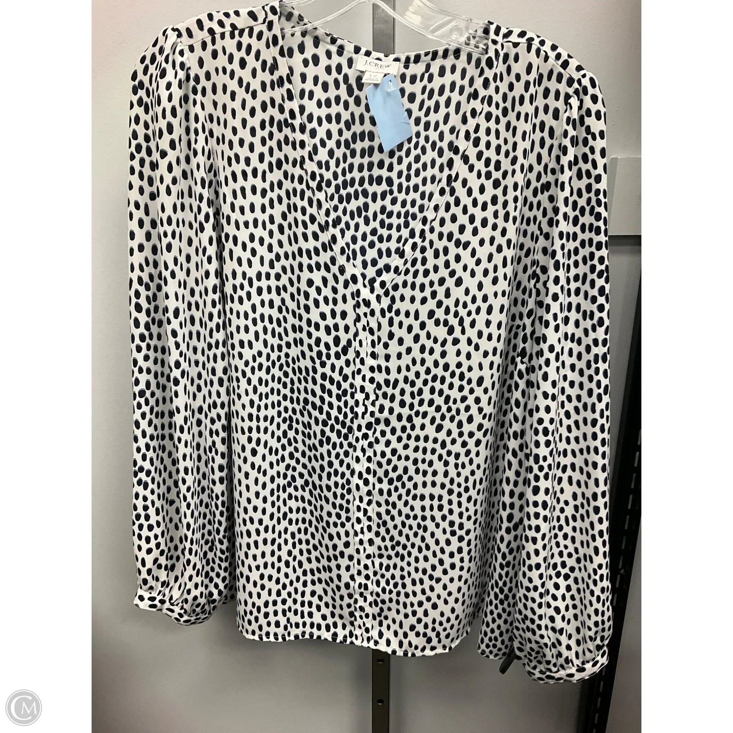 Top Long Sleeve By J. Crew In Polkadot Pattern, Size: 12