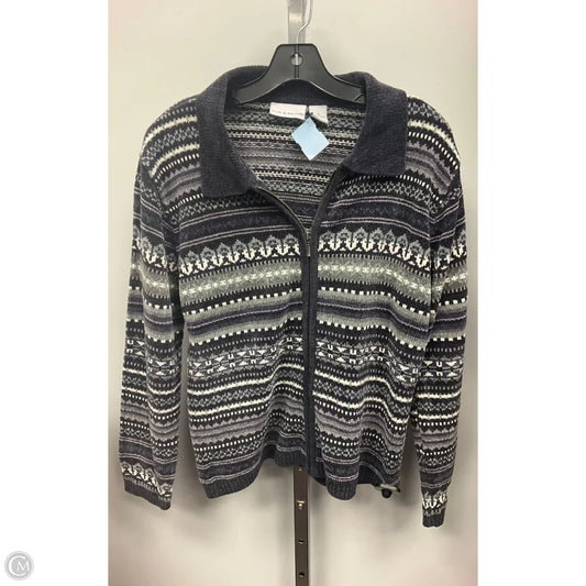 Sweater Cardigan By Croft And Barrow In Grey & Purple, Size: S