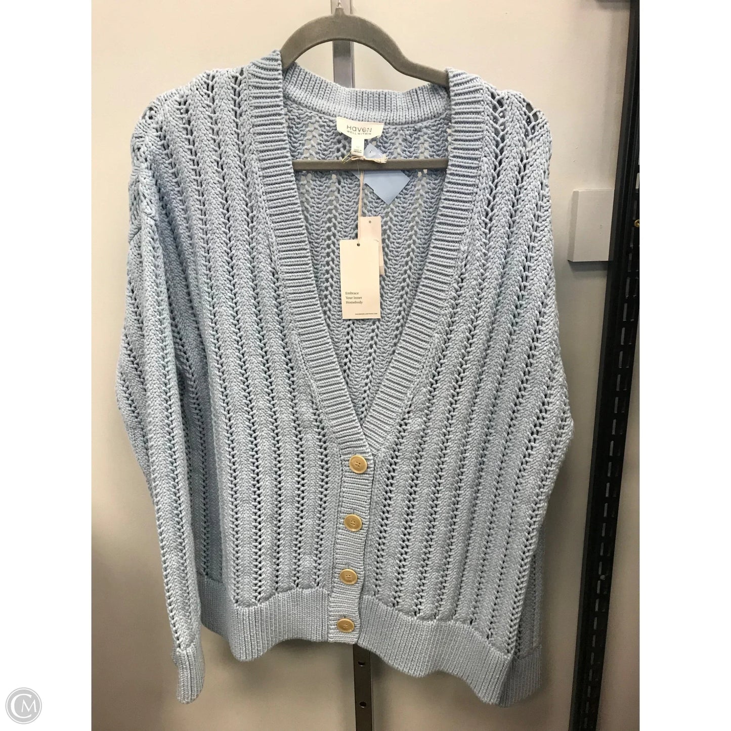 Sweater Cardigan By Haven In Blue, Size: Xl