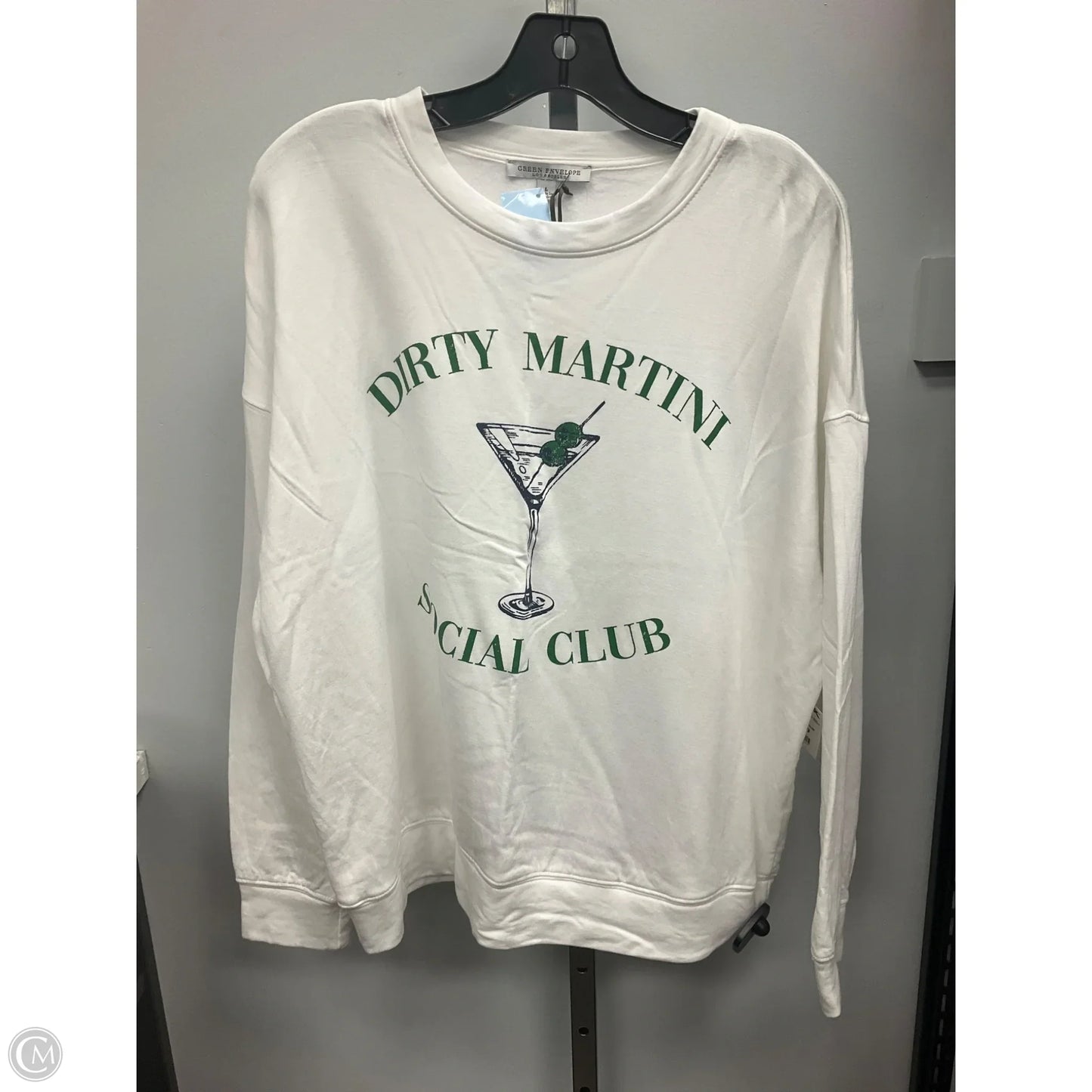 Top Long Sleeve By Green Envelope In White, Size: L