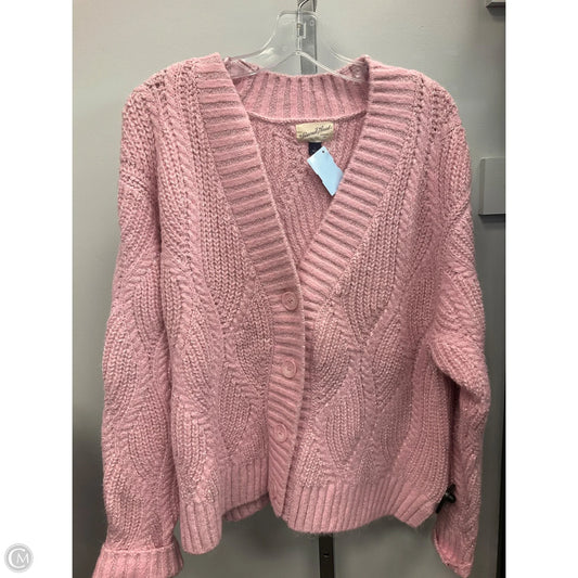 Sweater Cardigan By Universal Thread In Pink, Size: L