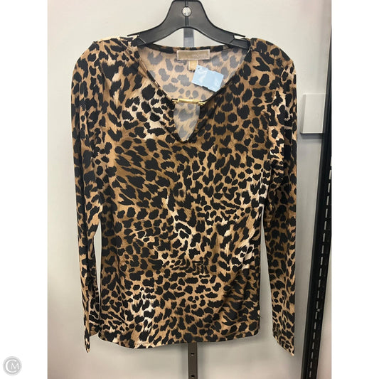 Top Long Sleeve By Michael By Michael Kors In Animal Print, Size: M