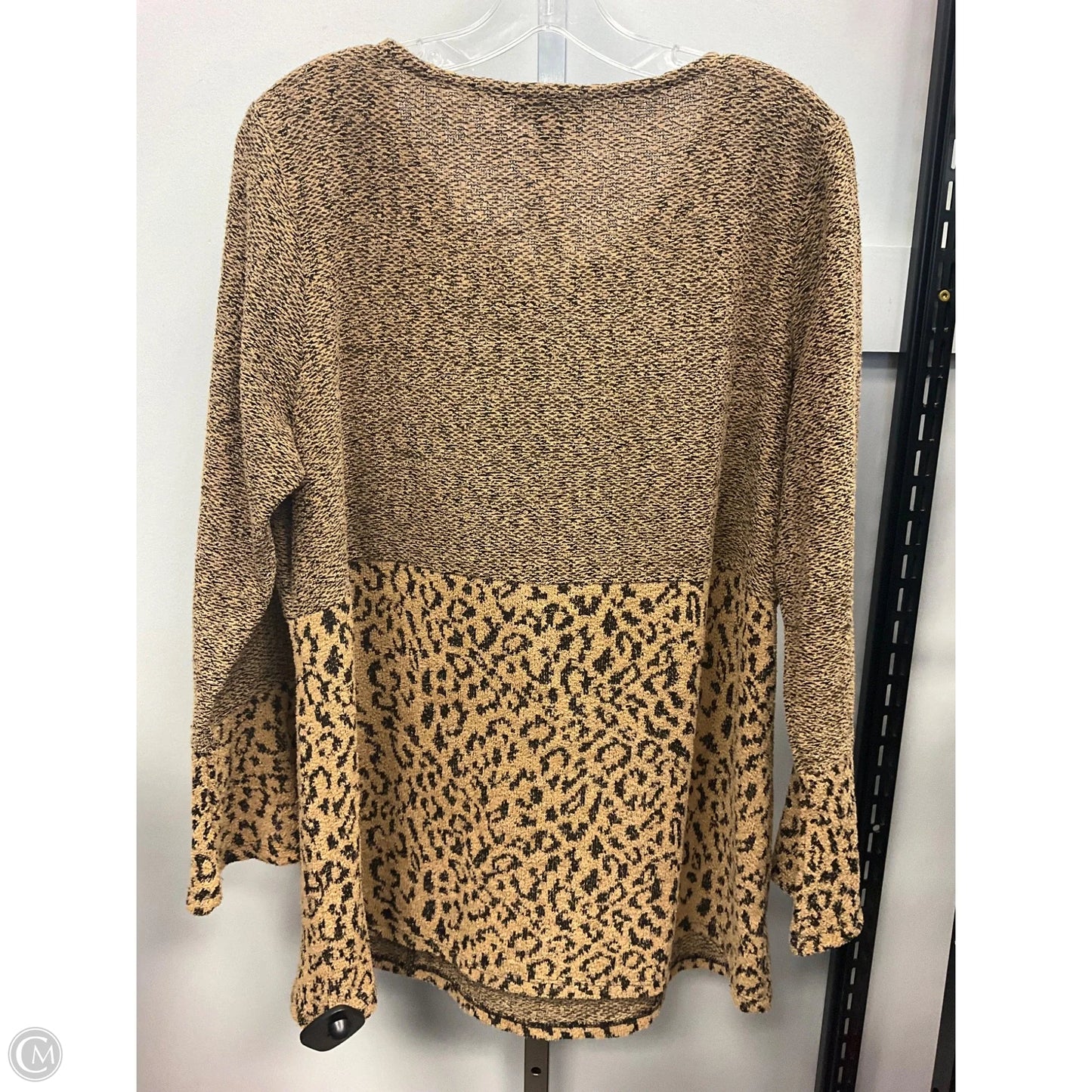 Top Long Sleeve By One World In Animal Print, Size: 1x