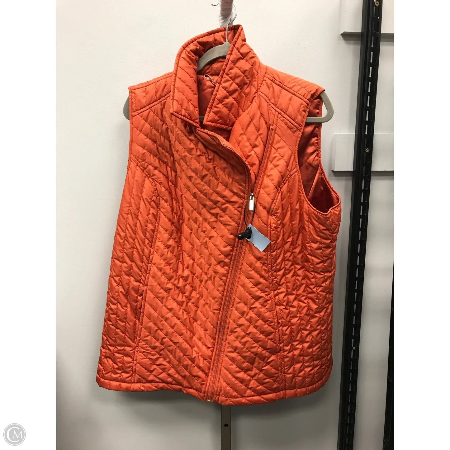 Vest Puffer & Quilted By Dennis Basso Qvc In Orange, Size: Xl