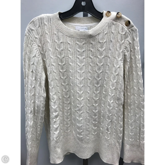 Sweater By Charter Club In Cream, Size: L