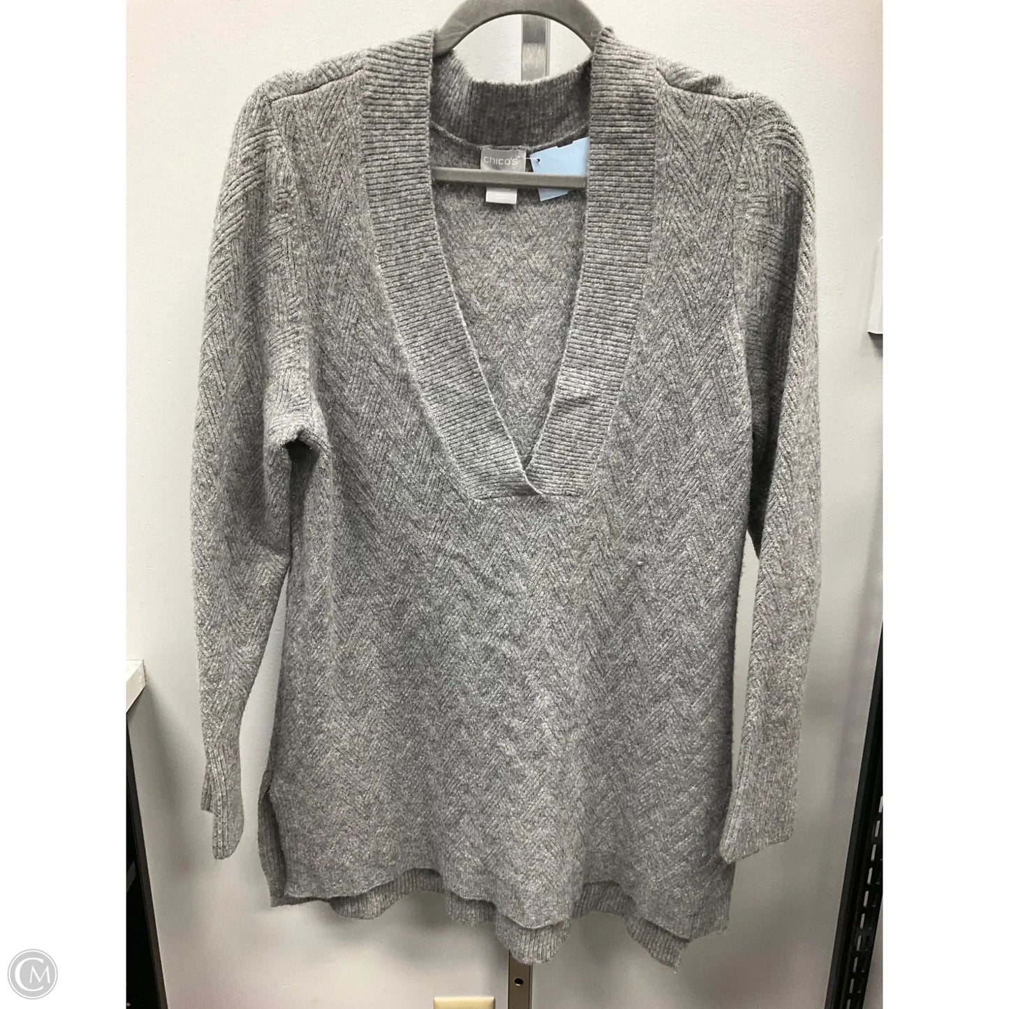Sweater By Chicos In Grey, Size: S