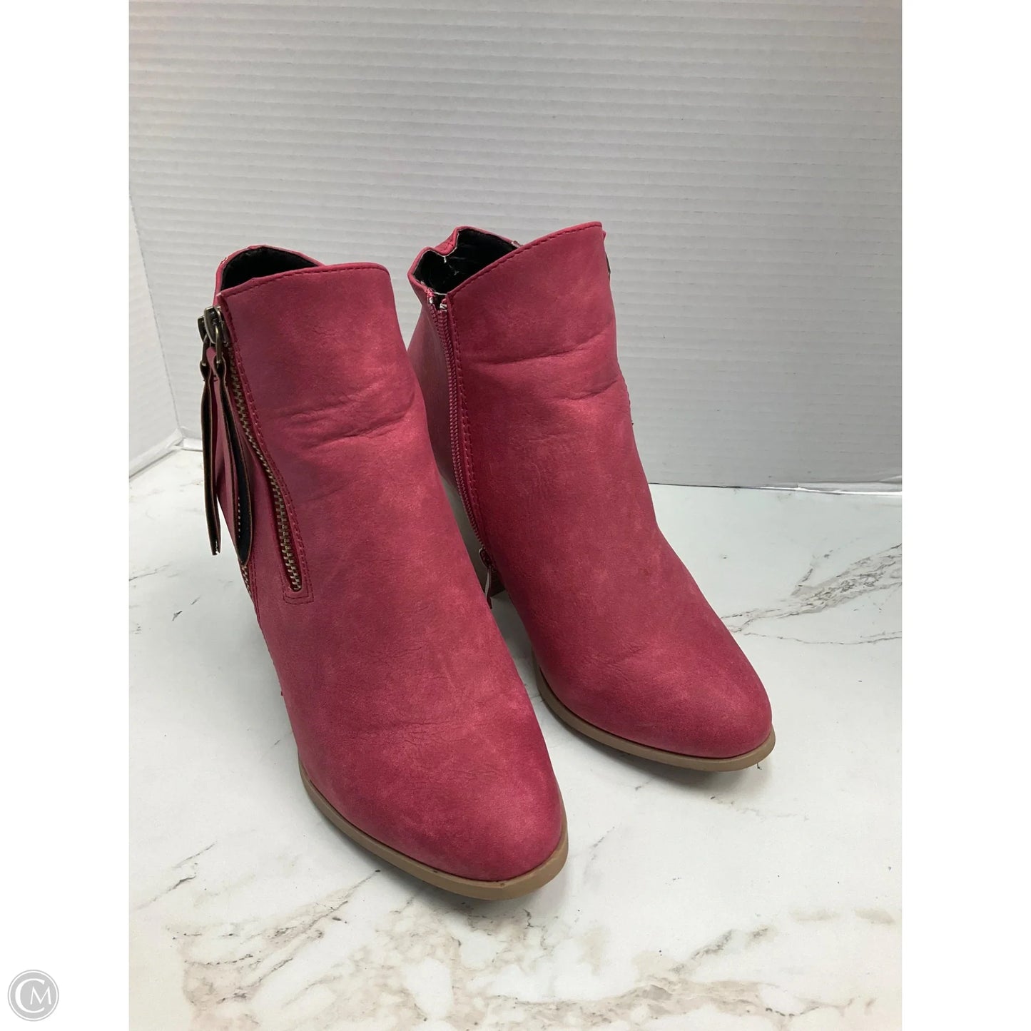 Boots Ankle Heels By Jg Collections In Pink, Size: 9