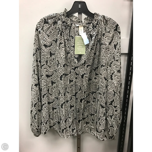 Top Long Sleeve By H&m In Black & White, Size: Xl