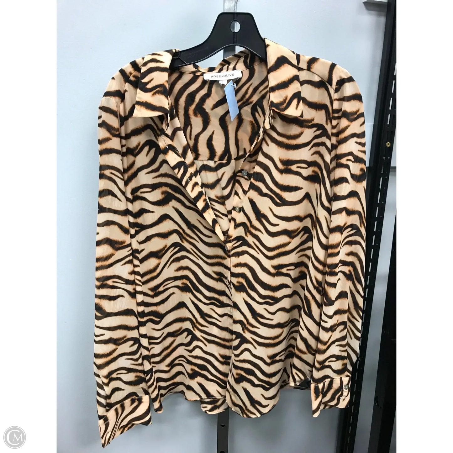 Top Long Sleeve By Rose And Olive In Animal Print, Size: L