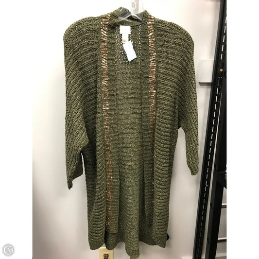Sweater Cardigan By Chicos In Green, Size: M