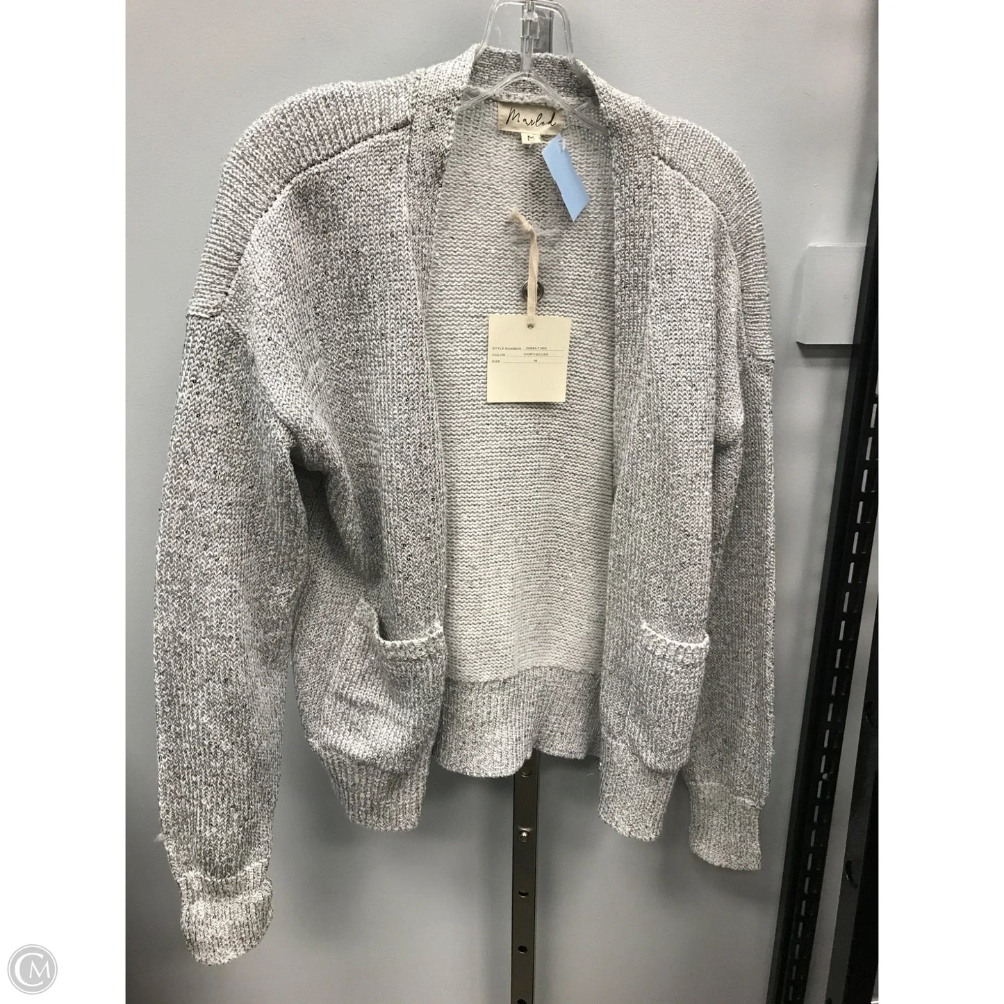 Sweater Cardigan By Marled In Silver, Size: M