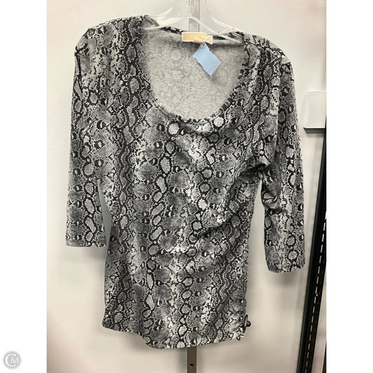 Top Long Sleeve By Michael By Michael Kors In Snakeskin Print, Size: L