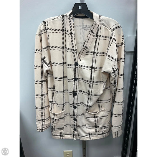 Cardigan By Cuddl Duds In Black & Cream, Size: S