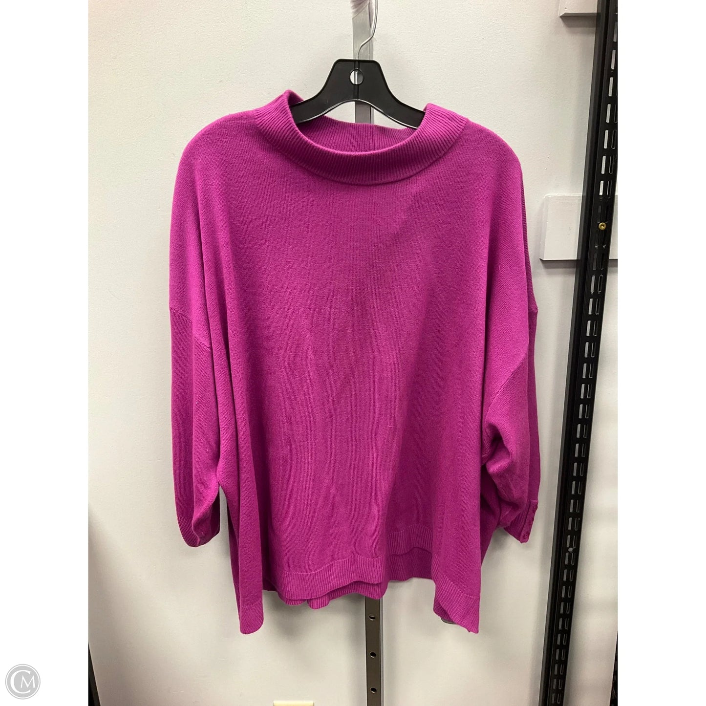 Sweater By Denim 24/7 In Purple, Size: 4x