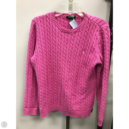 Sweater By Lauren By Ralph Lauren In Pink, Size: L