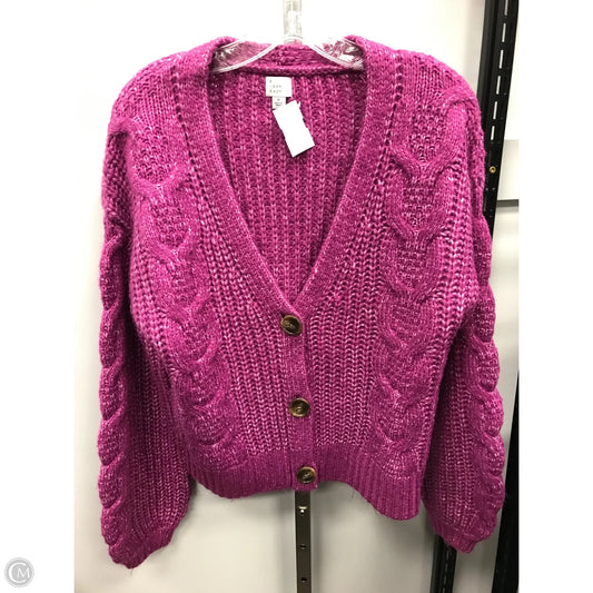 Sweater Cardigan By A New Day In Pink, Size: M