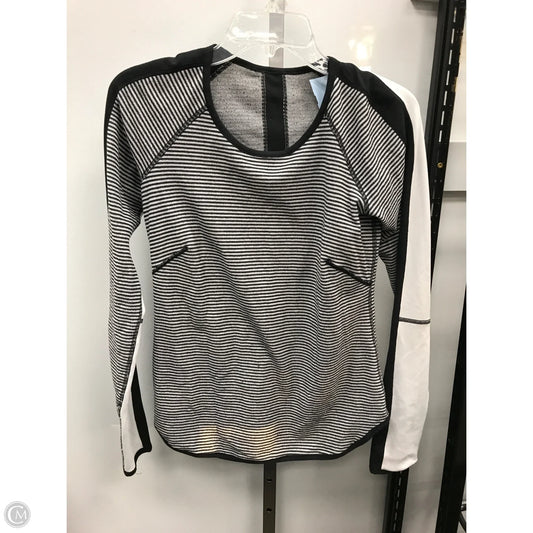 Athletic Top Long Sleeve Crewneck By Lululemon In Black & White, Size: S