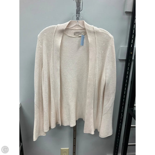 Sweater Cardigan By Loft In Cream, Size: L