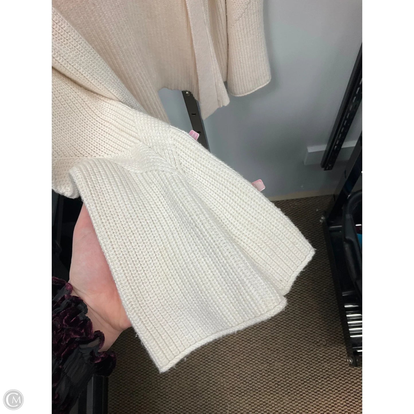 Sweater Cardigan By Loft In Cream, Size: L