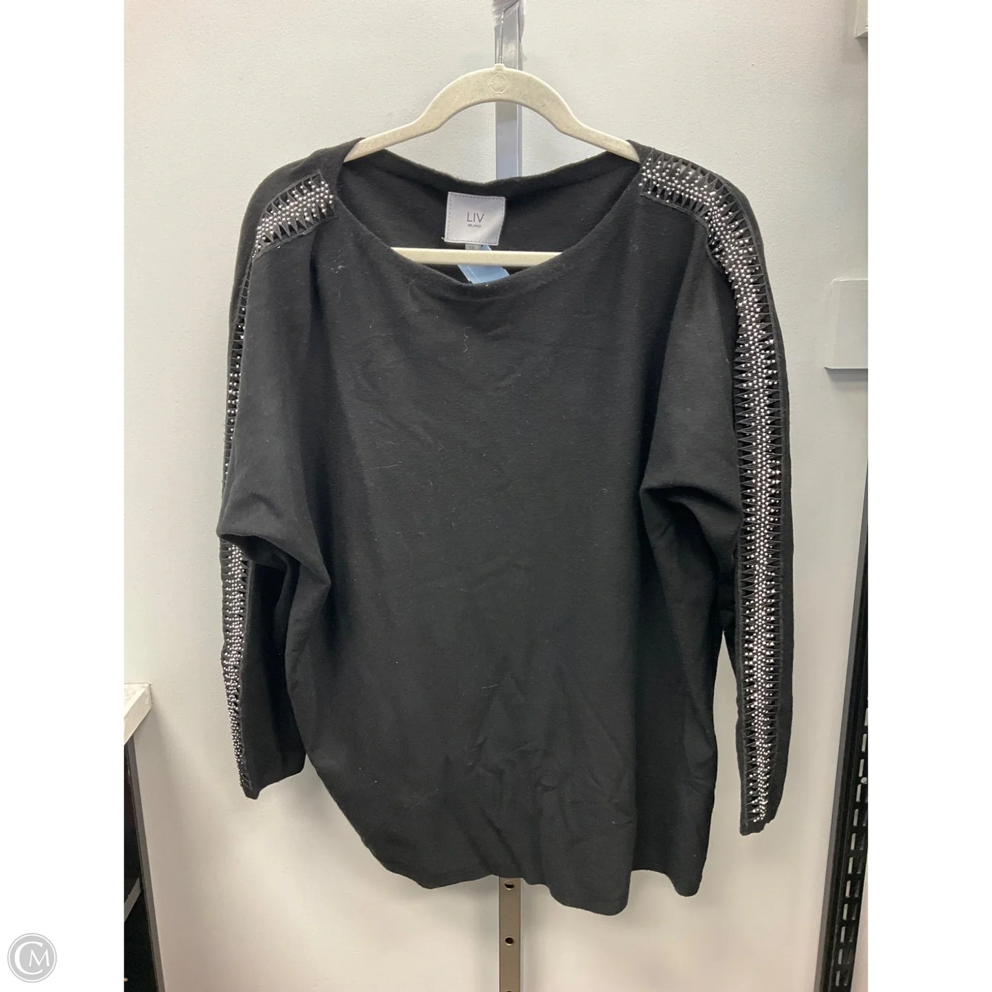 Sweater By Liv Milano In Black, Size: 1x