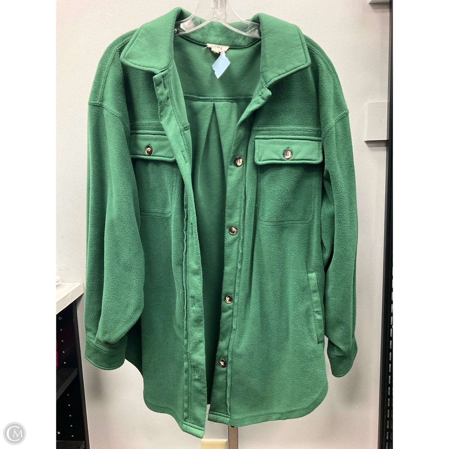 Jacket Shirt By Bibi In Green, Size: M