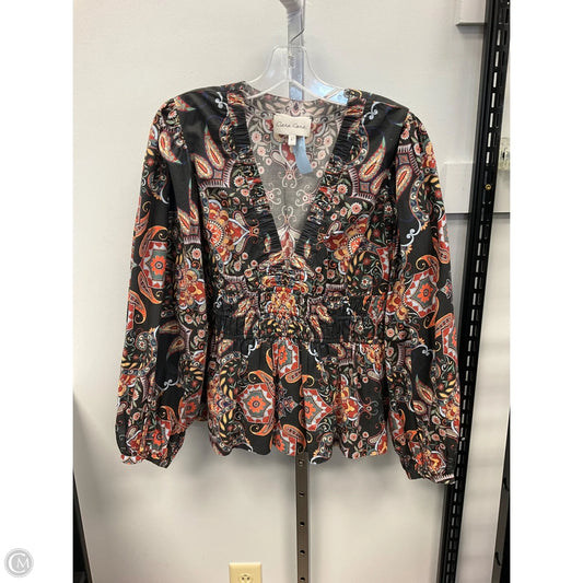 Top Long Sleeve By Cara Cara In Floral Print, Size: L