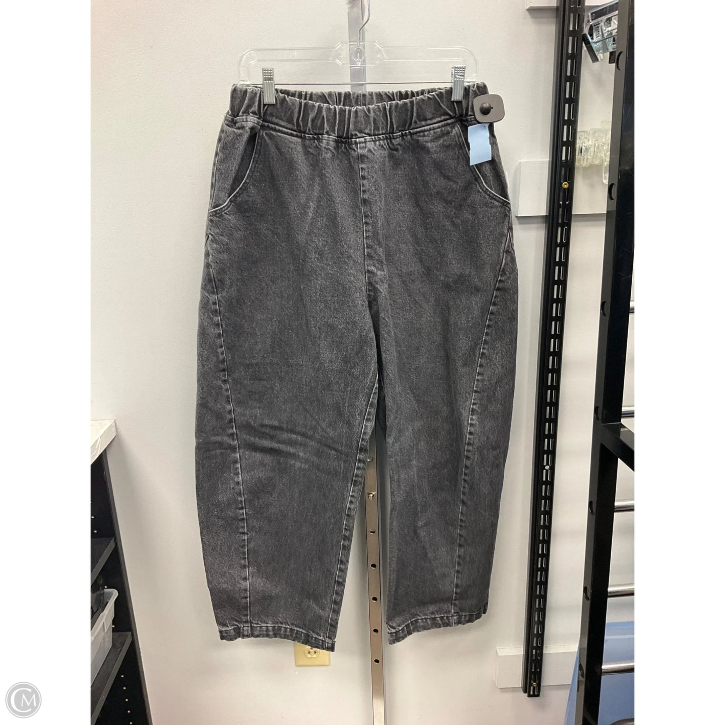 Jeans Wide Leg By Le Bon Shoppe In Black Denim, Size: L