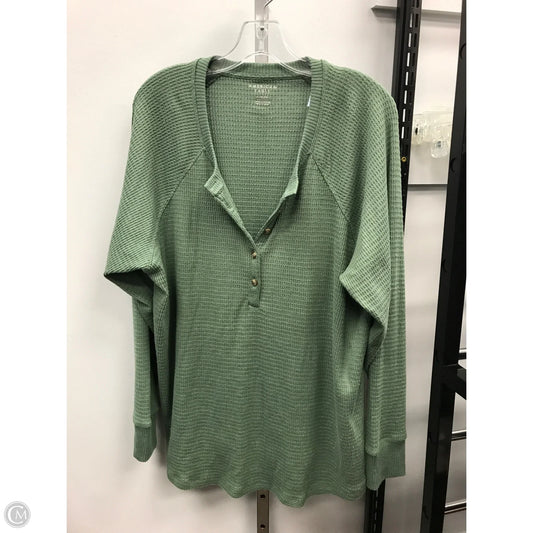 Top Long Sleeve By American Eagle In Green, Size: Xl
