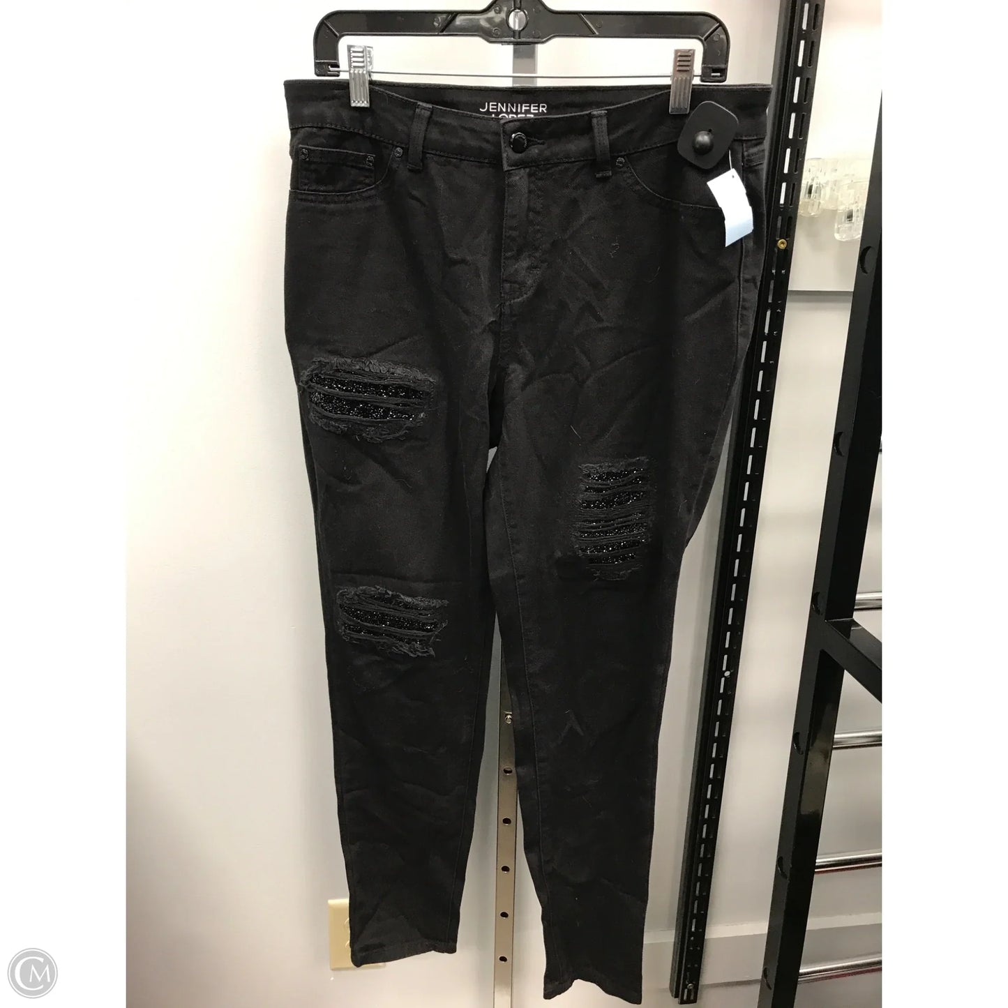 Jeans Skinny By Jennifer Lopez In Black Denim, Size: 12