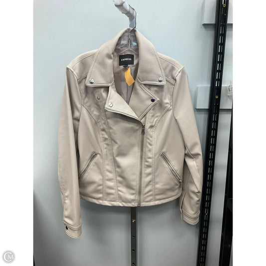 Jacket Moto By Express In Beige, Size: L