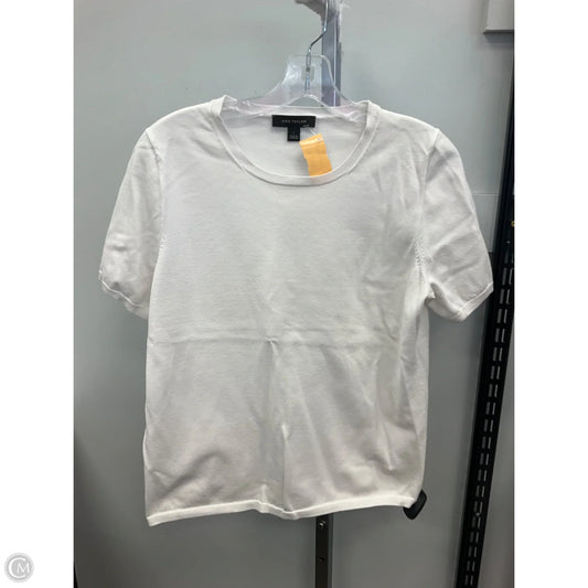 Top Short Sleeve By Ann Taylor In White, Size: L