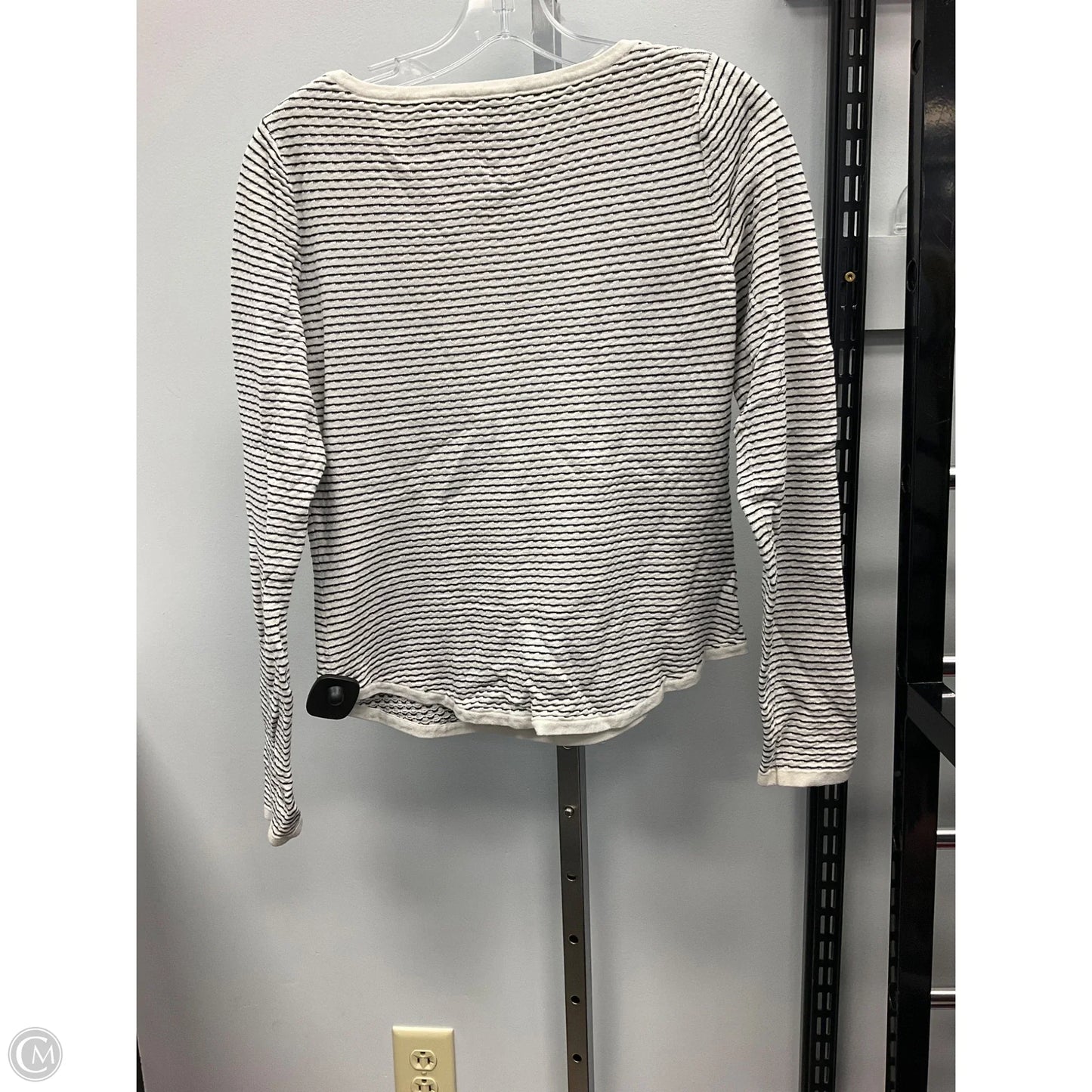 Top Long Sleeve By Ann Taylor In Black & White, Size: M
