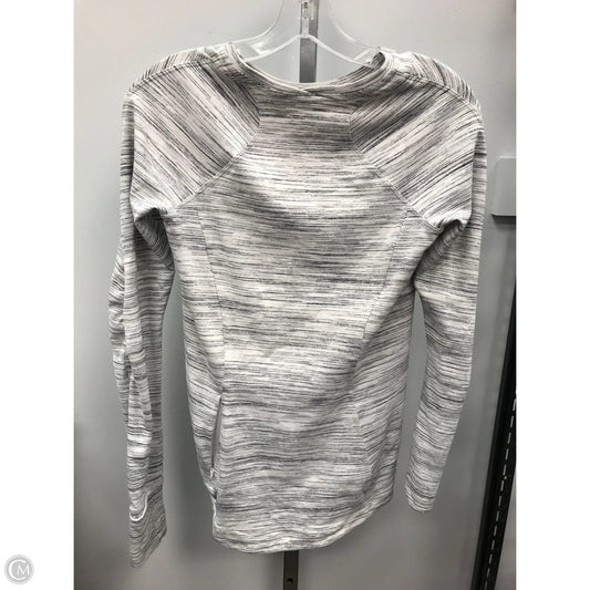 Athletic Top Long Sleeve Crewneck By Lululemon In Grey & White, Size: 8