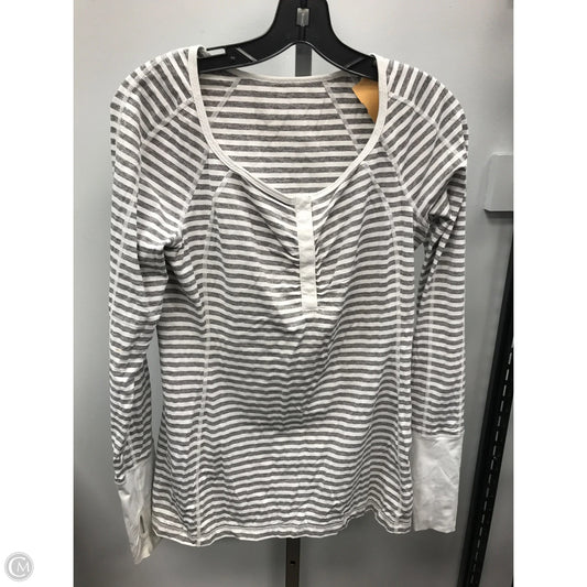 Athletic Top Long Sleeve Crewneck By Lululemon In Striped Pattern, Size: 8