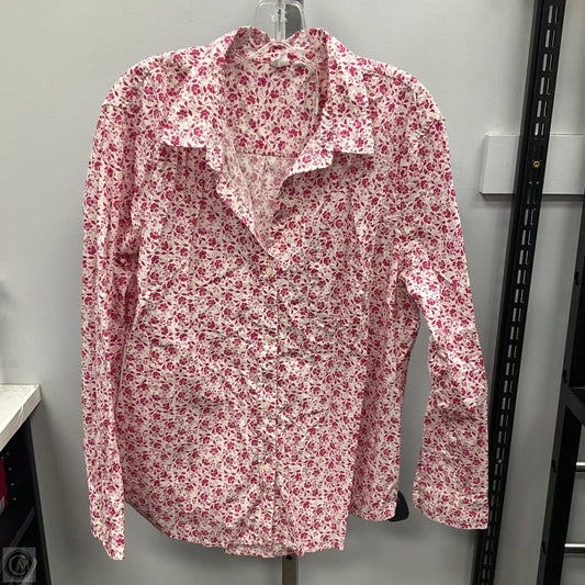 Top Long Sleeve By Gap In Pink & White, Size: Xxl