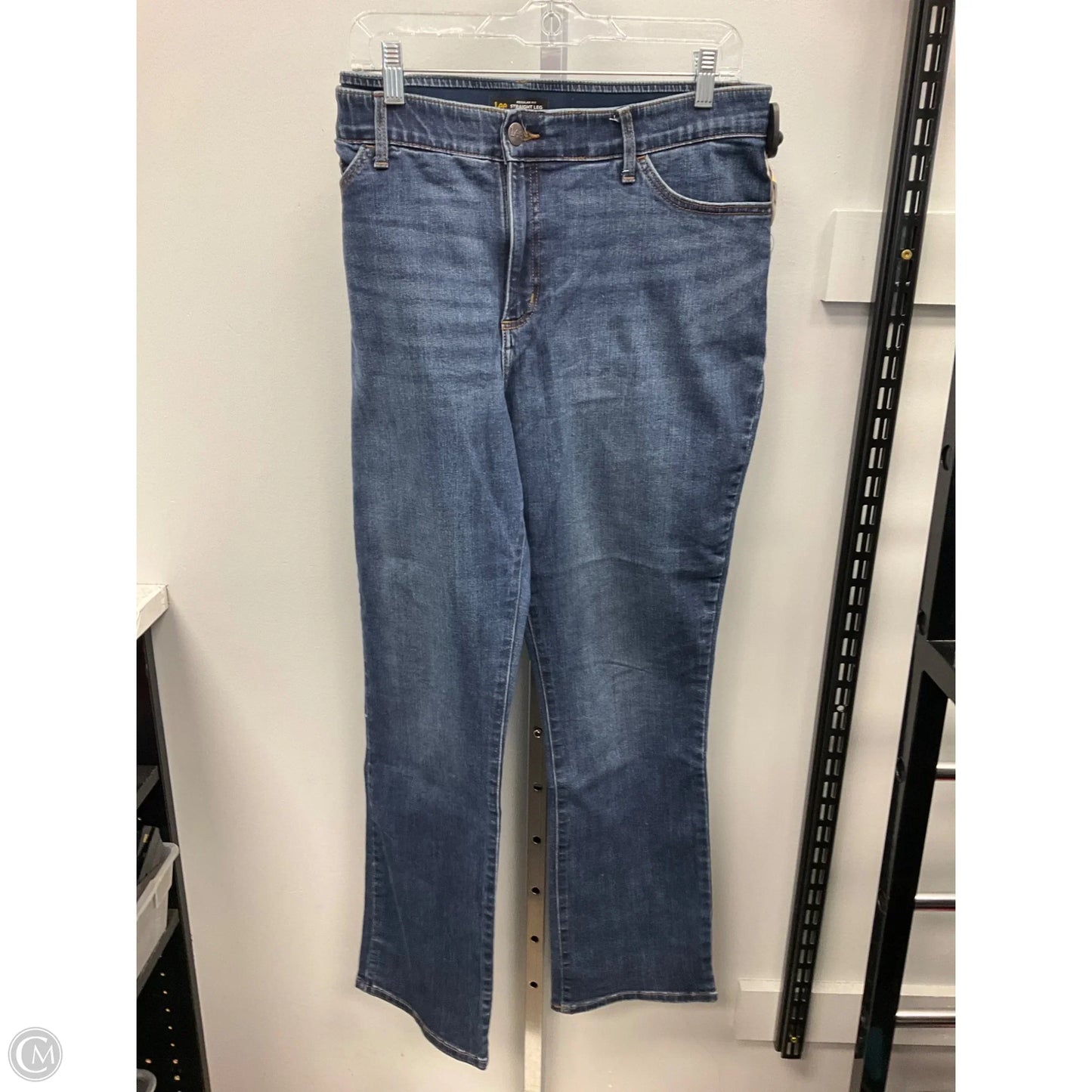 Jeans Straight By Lee In Blue Denim, Size: 18