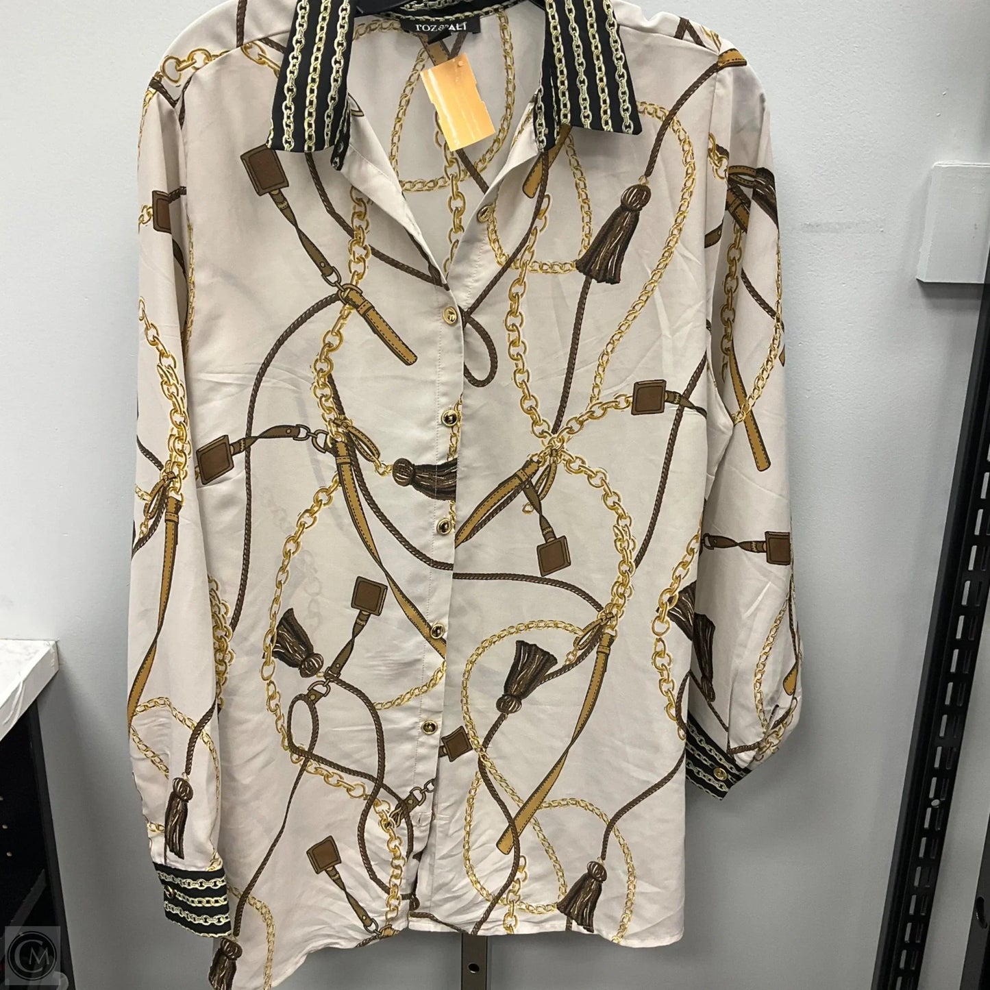 Top Long Sleeve By Roz And Ali In Beige, Size: 1x