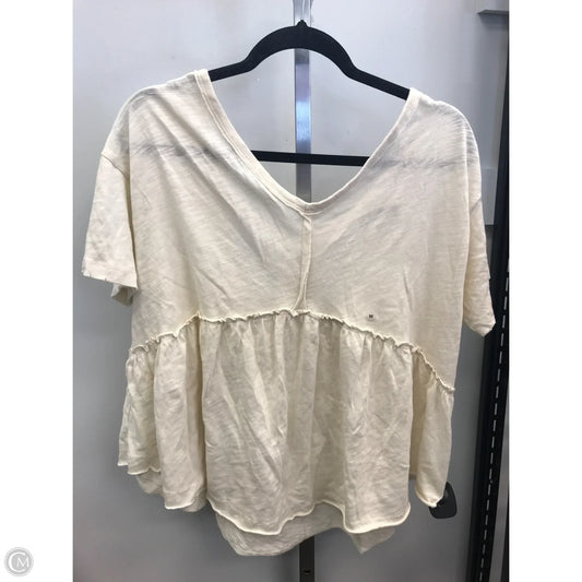 Top Short Sleeve By American Eagle In Cream, Size: M