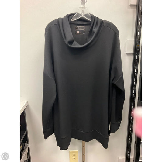 Top Long Sleeve By Stylus In Black, Size: Xxl