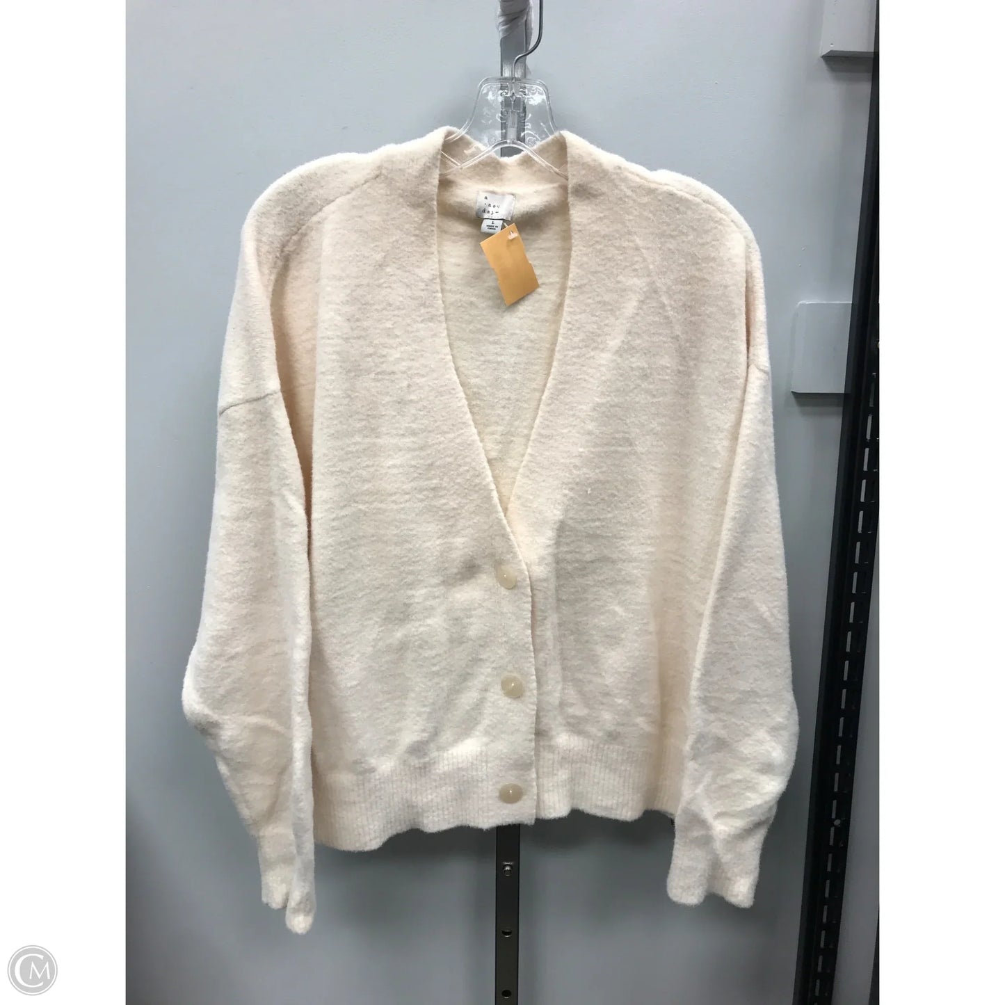 Sweater Cardigan By A New Day In Cream, Size: L