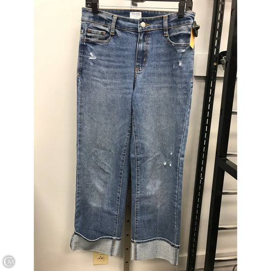 Jeans Wide Leg By Time And Tru In Blue Denim, Size: 4