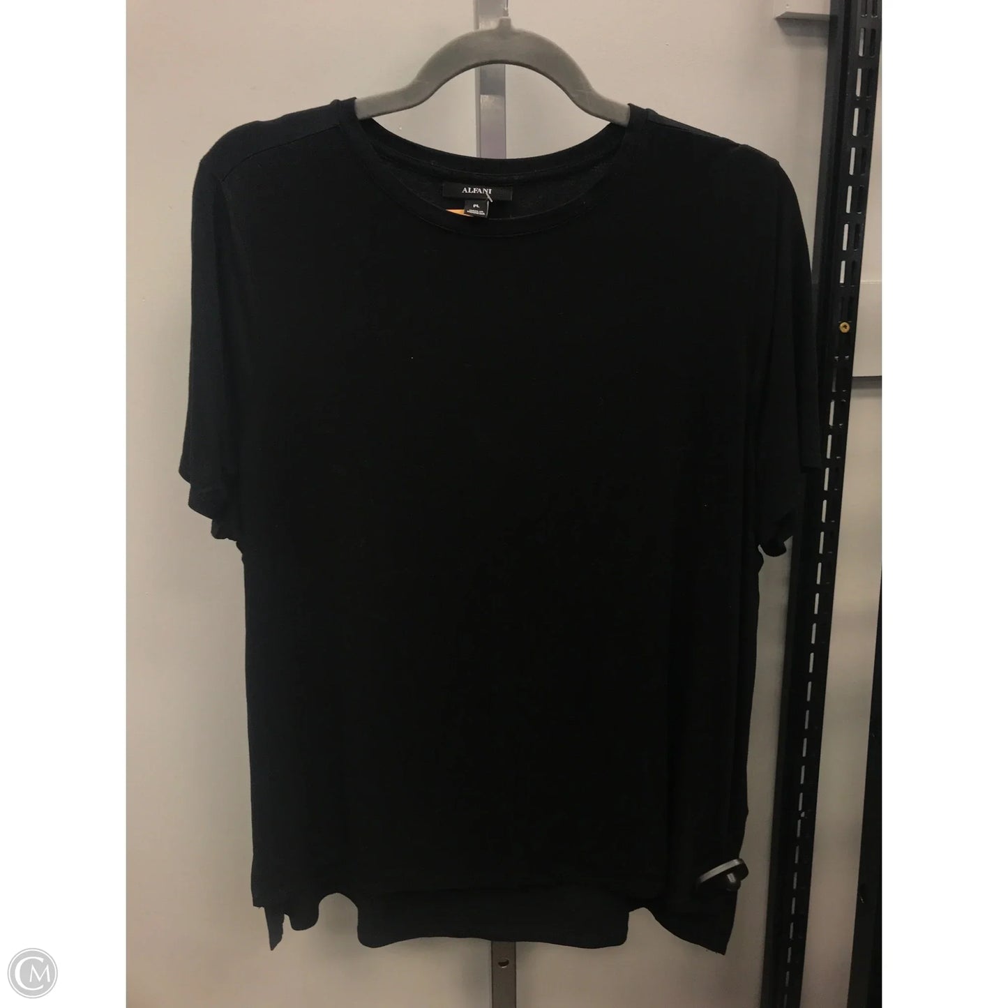 Top Short Sleeve By Alfani In Black, Size: Lp