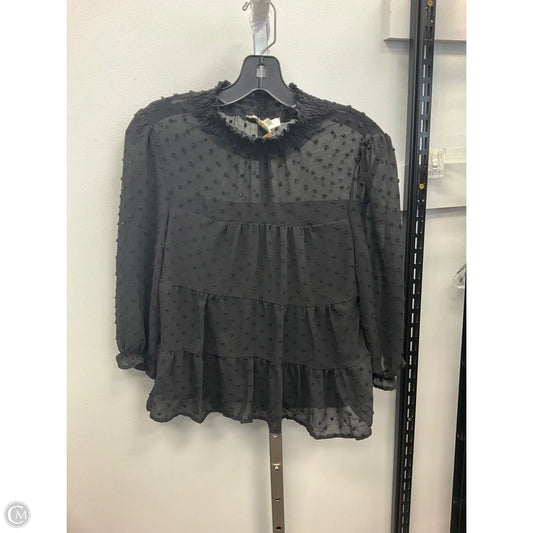 Top Long Sleeve By Monteau In Black, Size: M