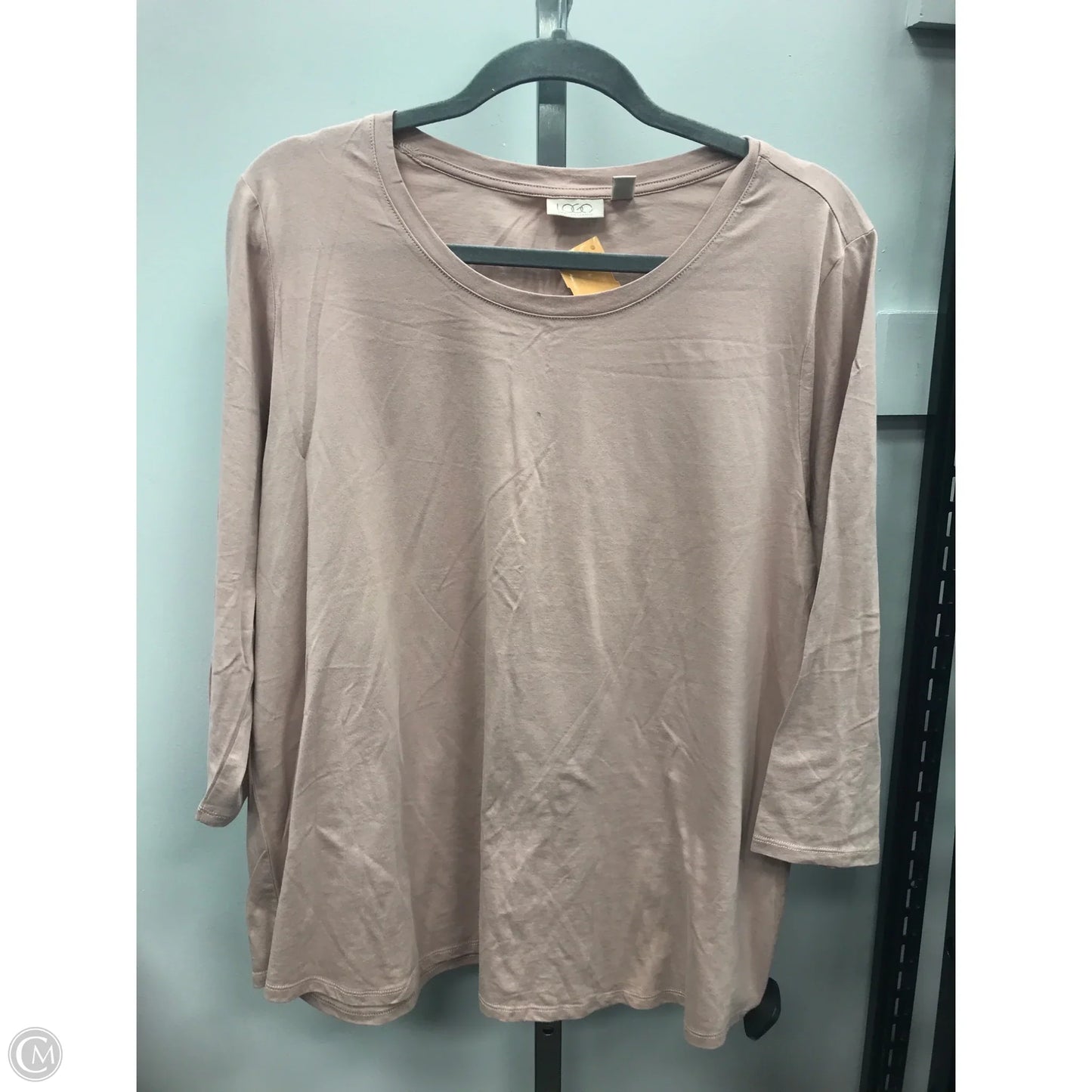 Top 3/4 Sleeve By Logo In Pink, Size: L