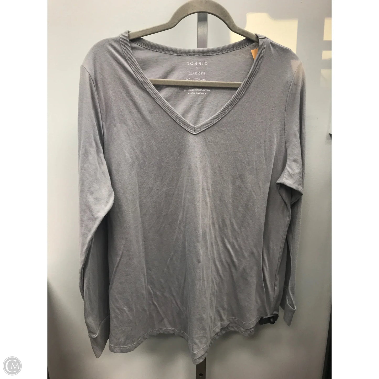 Top Long Sleeve Basic By Torrid In Grey, Size: 1x