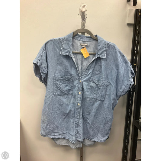 Top Short Sleeve By Falls Creek In Blue Denim, Size: Xl