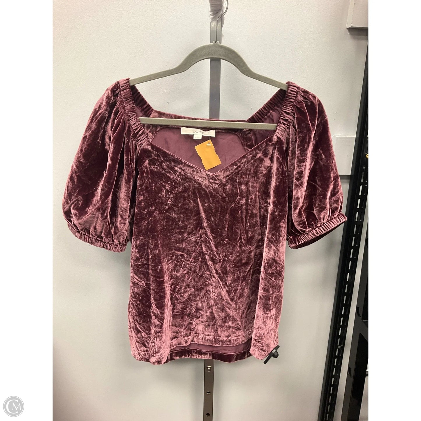 Top Short Sleeve By Loft In Mauve, Size: M