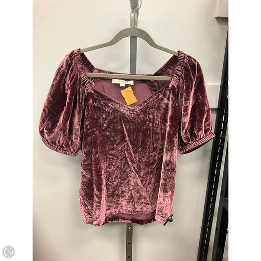 Top Short Sleeve By Loft In Mauve, Size: M