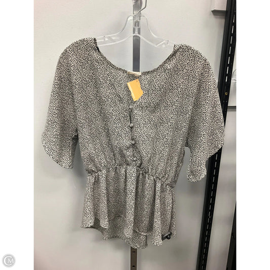 Top Short Sleeve By Sienna Sky In Black & Cream, Size: M